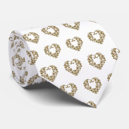 Corbata Gold Glitter Flourish Valentine