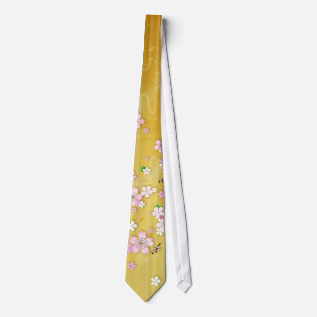 Corbata Gold Sakura Kimono : (Anverso)