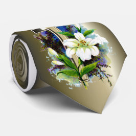 Corbata Golden Easter Cross and White Lilly Flowers