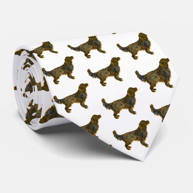 Corbata Golden Retriever Dog Silhouette Halloween White (Enrollado)