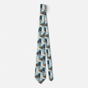Corbata Golden Retriever Navidad nieve invierno