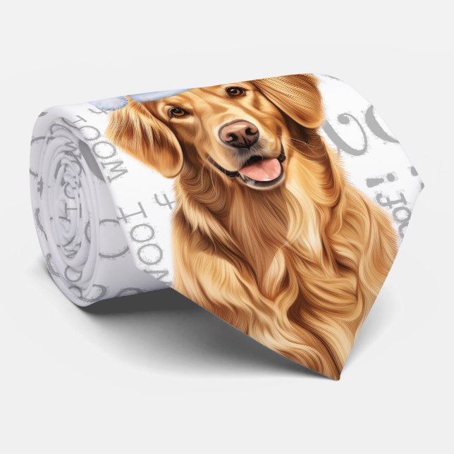 Corbata Golden Retriever Woof Navidades Dog Lover (Enrollado)