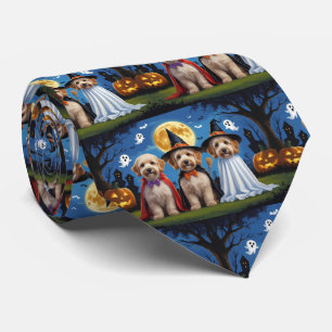 Corbata Goldendoodle Dogs Pumpkin Halloween Funny
