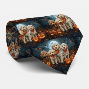 Corbata Goldendoodle Halloween Spooky