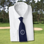 Corbata Golf de Iniciales de Monograma Azul de la Marina P<br><div class="desc">Personalice las iniciales para crear un gran regalo y mantener el golf en un monograma. Diseñado por Thisisnotme©</div>
