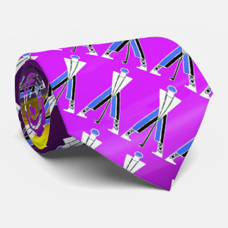 CORBATA GOLFER AZUL PURPLE BLANCO ESTILIZADO, JUGADORES DE