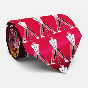 CORBATA GOLFER BLANCO ROJO ESTILIZADO, GOLF