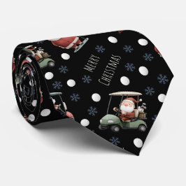 Corbata Golfing Santa sobre Black