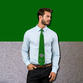 Corbata Gorra de graduación 2025 -monogramada - Esmeralda