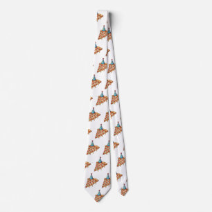Corbata gorra de pizza y cumpleaños