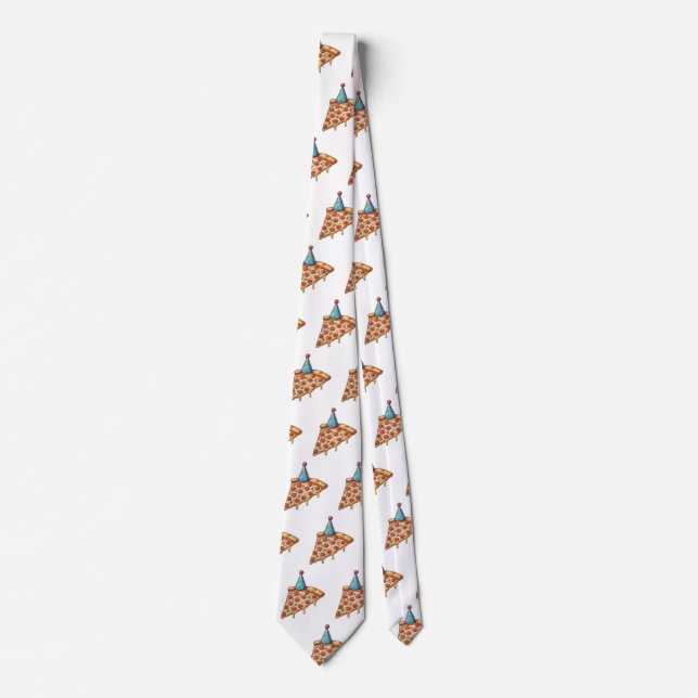 Corbata gorra de pizza y cumpleaños (Anverso)