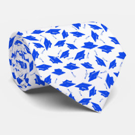 Corbata Gorras de graduación azules y blancas lanzadas al 