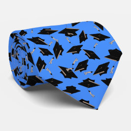 Corbata Gorras de graduación negras lanzadas al aire sobre