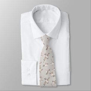 Corbata Gorrioncito Rosa Pastel Delicado sobre Patrón Gris