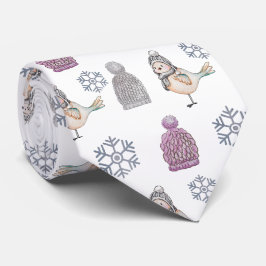 Corbata Gorros de punto de lana y gorriones lindos