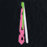 Corbata Goteos verdes de neón de la pintura de la sandía<br><div class="desc">Esta diversión y modelo enrrollado de la sandía con los goteos verdes de neón de la pintura es el regalo perfecto para la estación de verano. Es tonto y la impresión divertida es grande para cualquier inconformista elegante y de moda. ¡Goce tan de esta impresión fresca y única para la...</div>