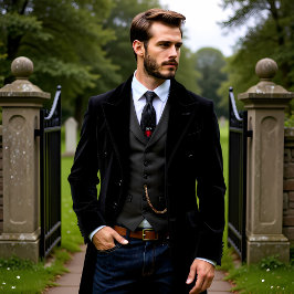 Corbata Gothic Black Damask Rose Wedding