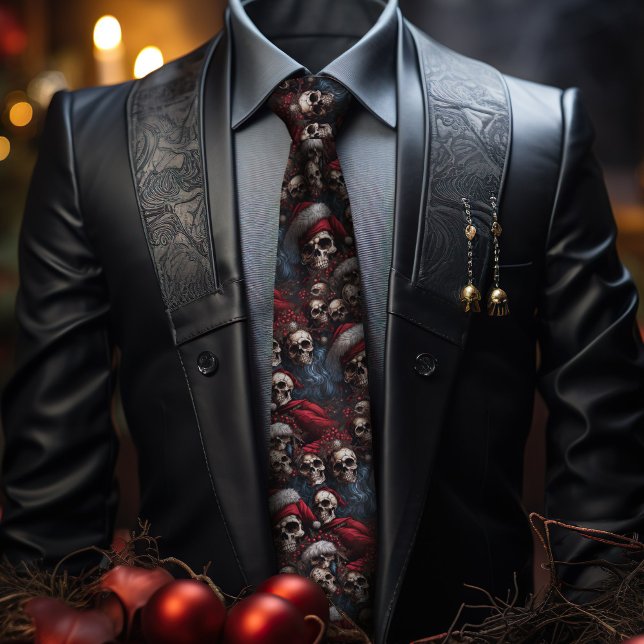 Corbata Gótica gótica roja y negra Skulls festivos Gothmas (Subido por el creador)
