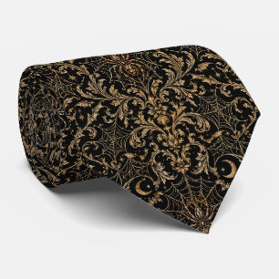 Corbata Gótico Barroco Araña Damask Halloween