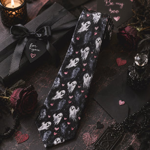 Corbata Góticos fantasmas y corazones del día de San Valen