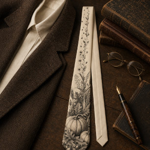 Corbata Grabado de cosecha de calabaza vintage para Acción