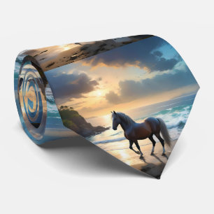 Corbata Gracia dorada: Un caballo palomino en la orilla de