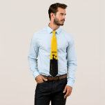 Corbata Gracioso arte mínimo de gato negro, tu nombre<br><div class="desc">Gracioso gato negro de arte mínimo,  estilo negro y amarillo,  tu nombre o texto.</div>