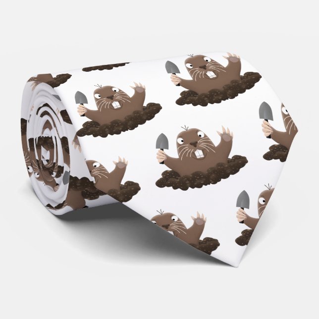 Corbata Gracioso gopher digging personalizado ilustracion (Enrollado)
