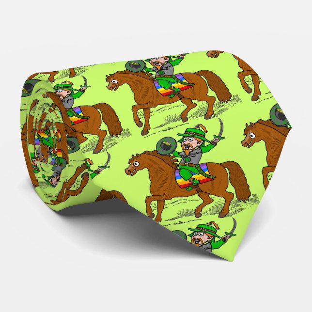 Corbata Gracioso Lepre Khan St Patrick's Day Leprechaun Hu (Enrollado)