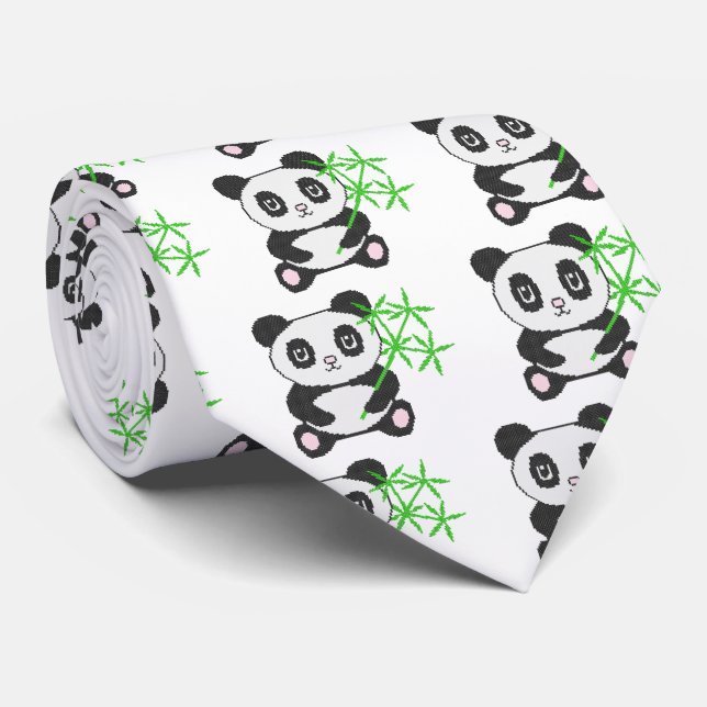 Corbata Gracioso panda de puntas cruzadas (Enrollado)