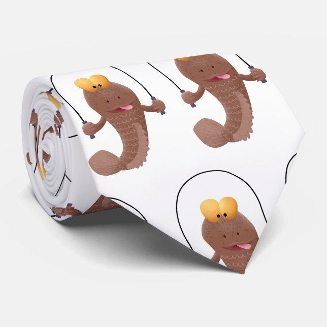 Corbata Gracioso saltando a la personalizado de pescado de (Enrollado)