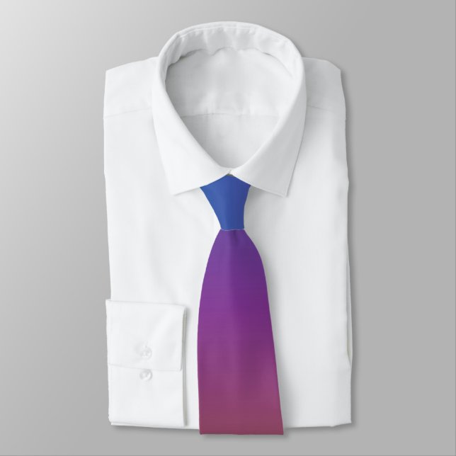 Corbata Gradiente azul, púrpura y Naranja (Atado)