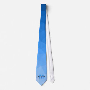 Corbata Gradiente de azul claro patrón de malla de geometr