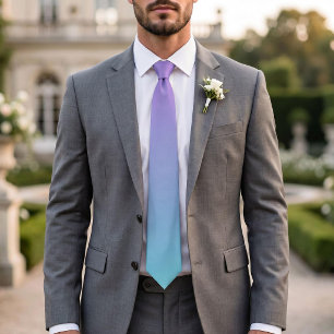 Corbata Gradiente de Magenta Púrpura Oscuro y Aqua Cian Cl