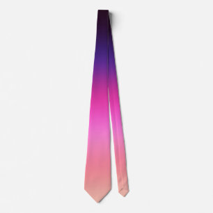Corbata Gradiente de neón de moda morado rosa y naranja cl