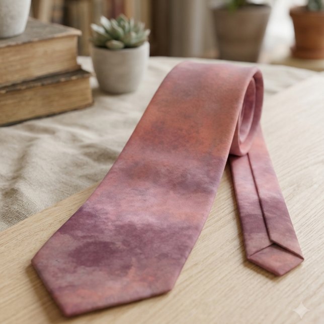 Corbata Gradiente de puesta de sol malva etéreo (A soft mauve and sunset gradient abstract design. Perfect for the stylish, art-loving professional.)