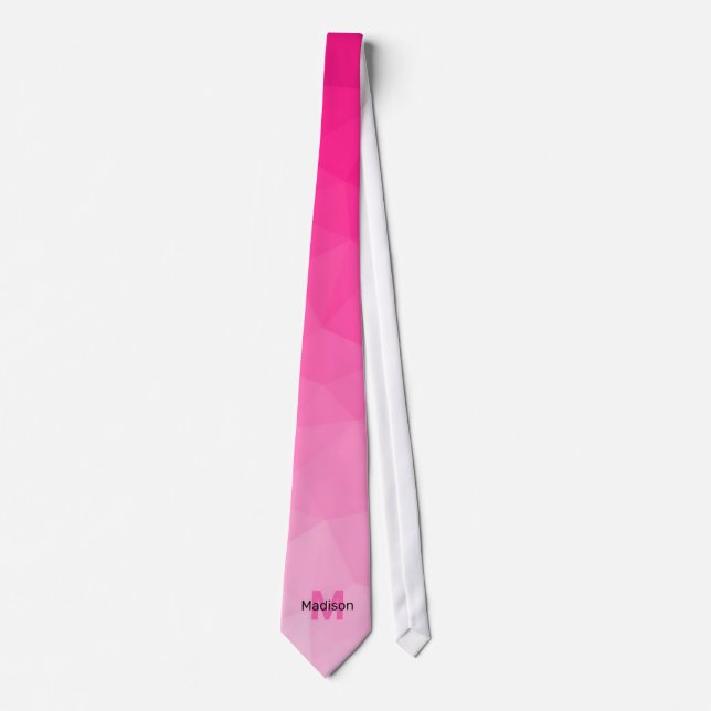 Corbata Gradiente de rosa caliente patrón de malla de geom (Anverso)