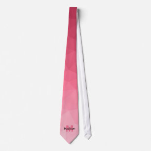 Corbata Gradiente de rosa en geometría de malla Monograma