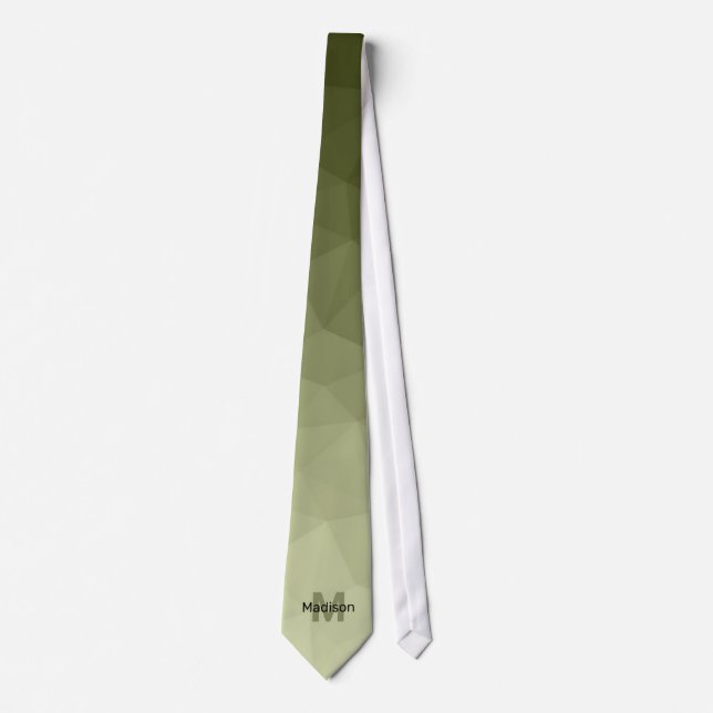 Corbata Gradiente de verde militar patrón de malla de geom (Anverso)