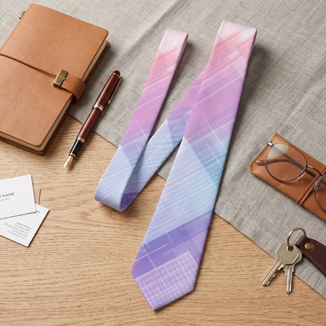 Corbata Gradiente Geométrico Rosa Pastel Púrpura (Subido por el creador)