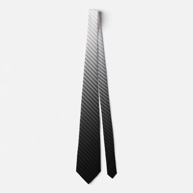 Corbata Gradiente Guay Elegante Rayas en blanco y negro (Anverso)