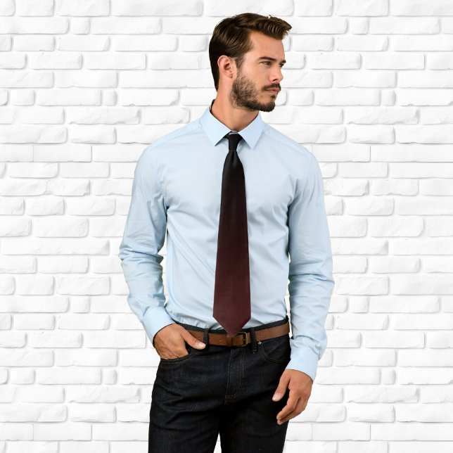 Corbata Gradiente negro moderno y Siena oscuro (Modern Black and Dark Sienna Gradient Neck Tie)