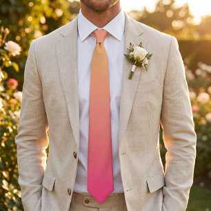 Corbata Gradiente Ombre de Amarillo a Rosa en Puestas de S