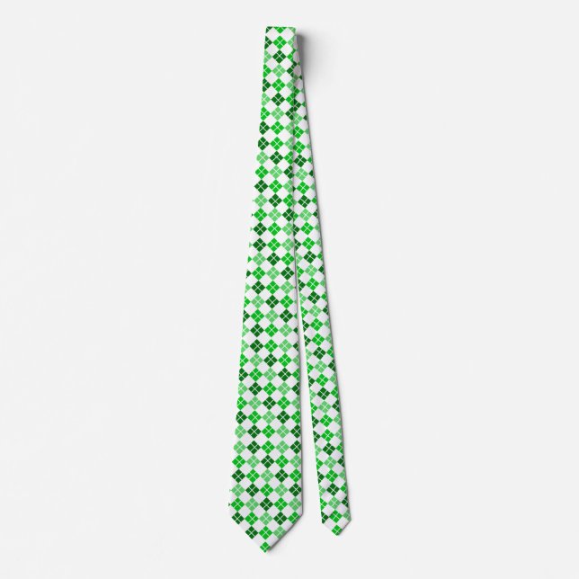 Corbata Grados de Personalizado Green Argyle (Anverso)