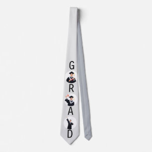 Corbata Graduación 3 Fotos Personalizadas Gris Claro