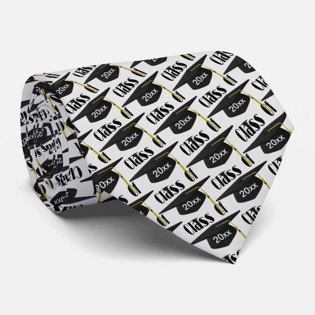 Corbata Graduación Clase Cap De Diseño Personalizado (Enrollado)
