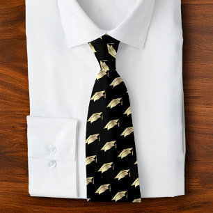 Corbata Graduación Patrón de Icono de Gorra de Hoja de Oro