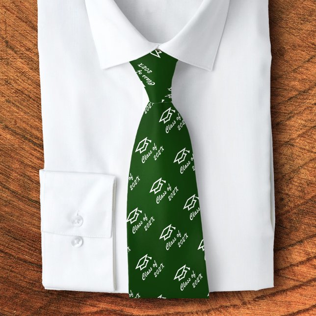Corbata Graduation Green Cap Icon Pattern Class Year Bold (Subido por el creador)