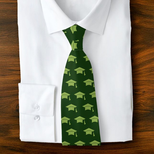 Corbata Graduation Green Cap Icon Pattern Simple Classy (Subido por el creador)