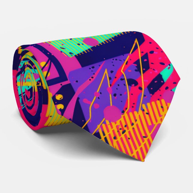 Corbata graffiti print teen abstract pattern background  (Enrollado)